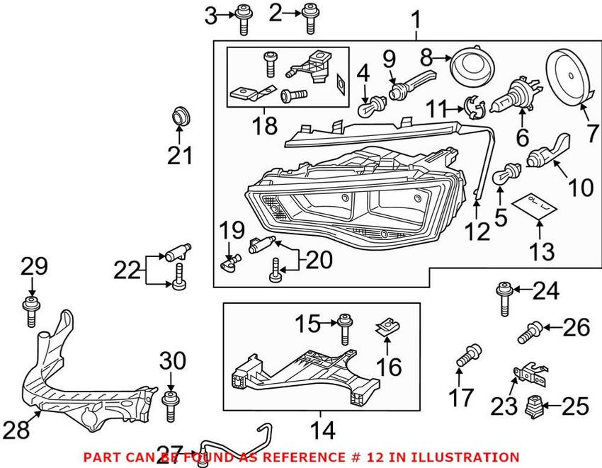 Audi Headlight Seal - Driver Side 8K0941191B